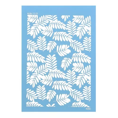 Silk Screen Moiko for polymer clay 74x105 mm - Acacia Leaves Pattern 12.05 x1