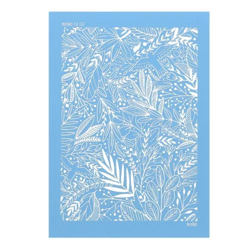 Silk Screen Moiko for polymer clay 74x105 mm Tropical Leaves Pattern 12.02 x1