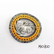 Silk Screen Moiko for polymer clay 74x105 mm Tropical Leaves Pattern 12.02 x1