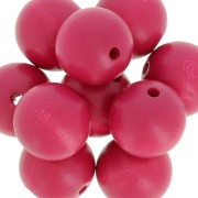 Wooden round bead 20mm Fuchsia x5|raw }}