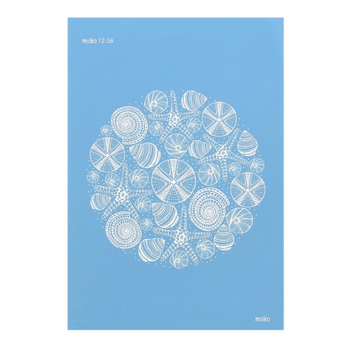 Silk Screen Moiko for polymer clay 74x105 mm Seashells Pattern 12.06 x1