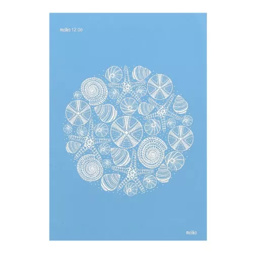Silk Screen Moiko for polymer clay 74x105 mm Seashells Pattern 12.06 x1