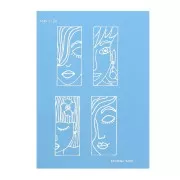 Silk Screen Moiko for polymer clay 74x105 mm Faces Pattern 1 Nevenka Sabo 11.28 x1