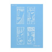 Silk Screen Moiko for polymer clay 74x105 mm Faces Pattern 2 Nevenka Sabo 11.29 x1
