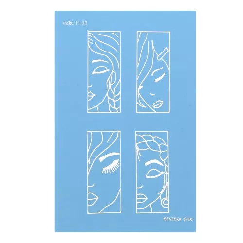 Silk Screen Moiko for polymer clay 74x105 mm Faces Pattern 3 Nevenka Sabo 11.30 x1