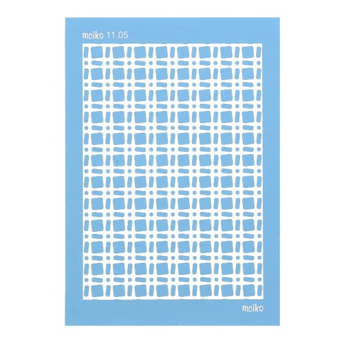 Silk Screen Moiko for polymer clay 74x105 mm Retro Grid Pattern 11.05 x1