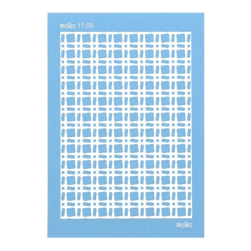 Silk Screen Moiko for polymer clay 74x105 mm Retro Grid Pattern 11.05 x1