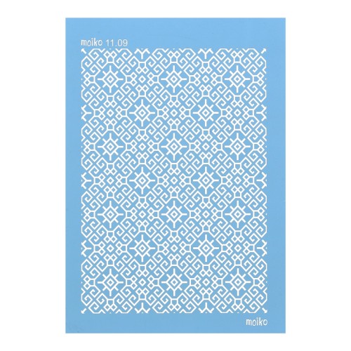 Silk Screen Moiko for polymer clay 74x105 mm Rhombus Ethnic Pattern 11.09 x1