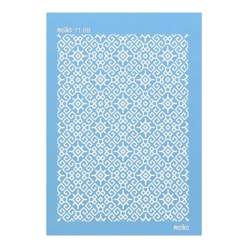 Silk Screen Moiko for polymer clay 74x105 mm Rhombus Ethnic Pattern 11.09 x1