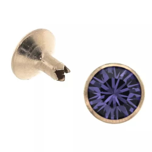 PureCrystal Rivet 53005 8 mm Tanzanite/Rose Gold Tone x1