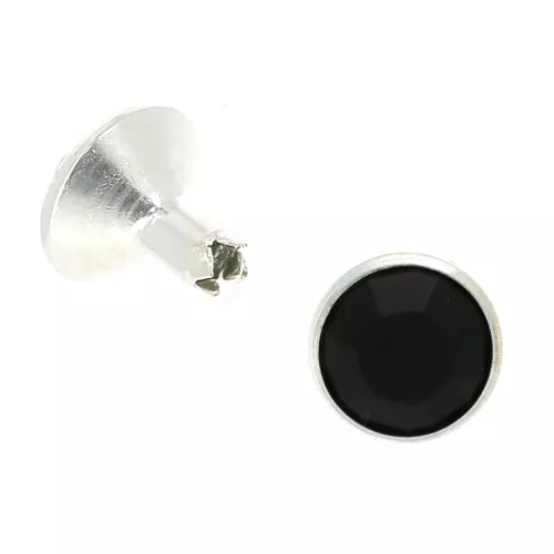 PureCrystal Rivet 53005 8 mm Jet/Silver Tone x1