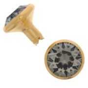 PureCrystal Rivet 53005 8 mm Black Diamond/Gold Tone x1