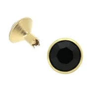 PureCrystal Rivet 53005 8 mm Jet/Gold Tone x1