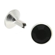 PureCrystal Rivet 53006 9 mm Jet/Silver Tone x1