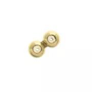 8mm Gold Filled  Double stopper connector with 2 holes of 0.6 mm x1