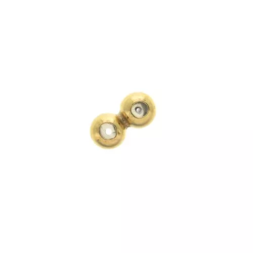 6mm Gold Filled Double stopper connector with 2 holes of 0.6 mm x1