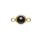 Round spacer 4.6 mm Imitation Black Onyx - Gold filled x1|raw }}