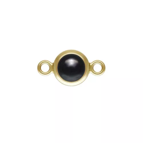 Round spacer 4.6 mm Imitation Black Onyx - Gold filled x1
