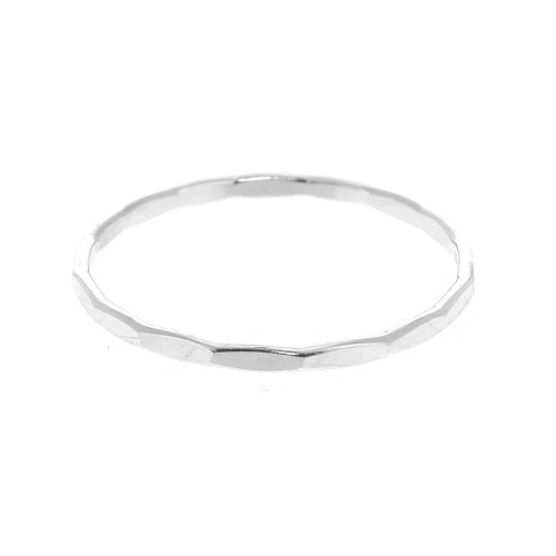 Size 52 - 925 Sterling Silver hammered Ring x1