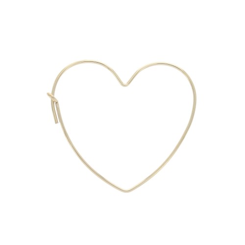 27x30mm Gold-filled Heart Hoop Earrings to decorate x2