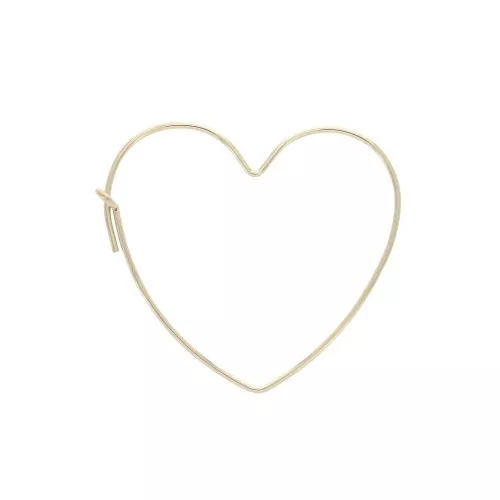 27x30mm Gold-filled Heart Hoop Earrings to decorate x2