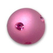 Round Polaris bead with rhinestones  10mm Rose x1|raw }}