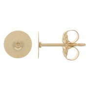 Disc earstuds 6 mm for cabochon - Gold filled (gold laminate) x2