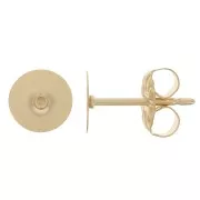 Disc earstuds 6 mm for cabochon - Gold filled (gold laminate) x2