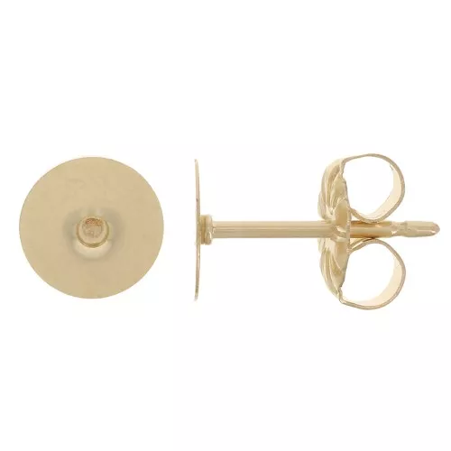 Disc earstuds 6 mm for cabochon - Gold filled (gold laminate) x2