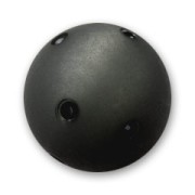 Round Polaris bead with rhinestones 16mm Jet  x1