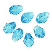 6x8mm Aquamarine Drop Faceted Czech Glass Bead x20|raw }}