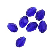 6x8mm Dark Sapphire Drop Faceted Czech Glass Bead x20|raw }}