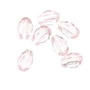 6x8mm Rosaline Drop Faceted Czech Glass Bead x20|raw }}