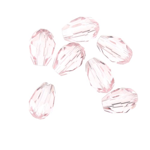 6x8mm Rosaline Drop Faceted Czech Glass Bead x20