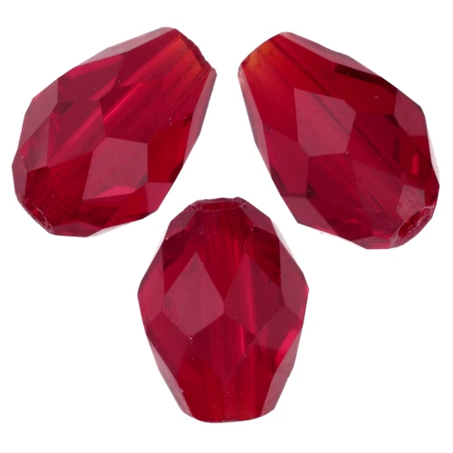 6x8mm Drop Faceted Czech Glass Bead - Siam x20