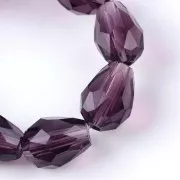 6x8mm Dark Amethyst Drop Faceted Czech Glass Bead x20