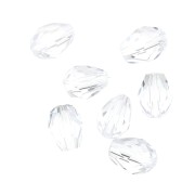 6x7.5 mm Faceted Glass Pear-Shaped Beads - Crystal x20