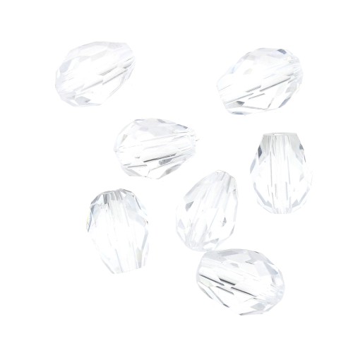 6x7.5 mm Faceted Glass Pear-Shaped Beads - Crystal x20