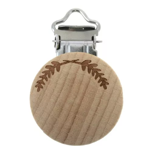 46mm wooden removable clip pacifier - Natural x1