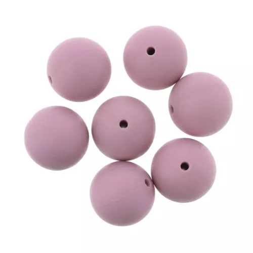 15mm Antique Pink silicone beads for pacifier x7