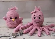 15mm Antique Pink silicone beads for pacifier x7