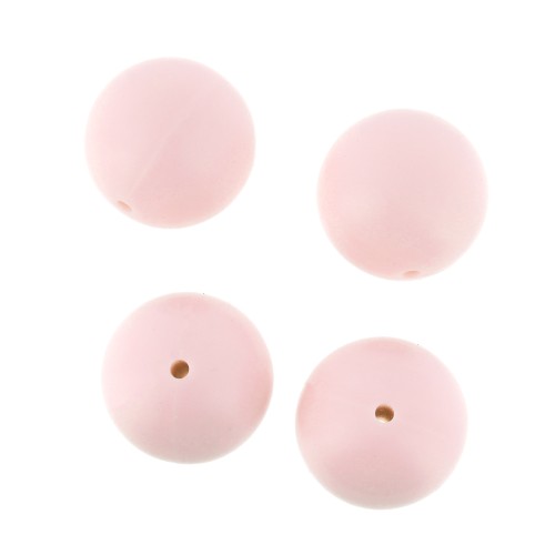 18mm Pink silicone beads for pacifier x4