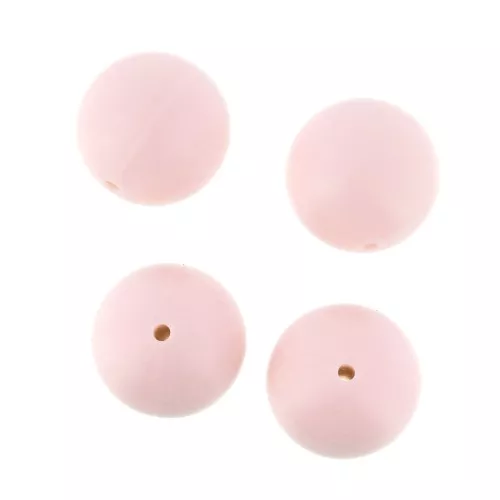 18mm Pink silicone beads for pacifier x4
