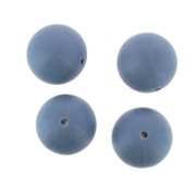 18mm Denim Blue silicone beads for pacifier x4
