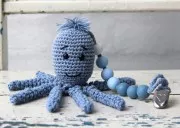 18mm Denim Blue silicone beads for pacifier x4