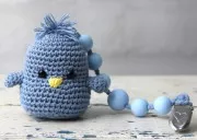 18mm Denim Blue silicone beads for pacifier x4