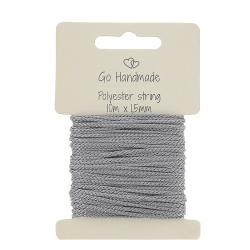 1.5mm Grey Polyester Cord for pacifier x10 m