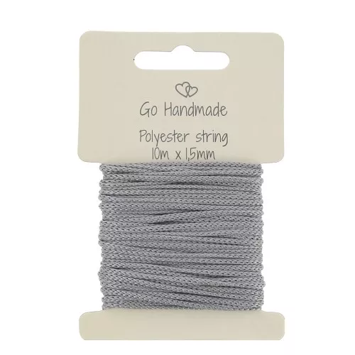 1.5mm Grey Polyester Cord for pacifier x10 m