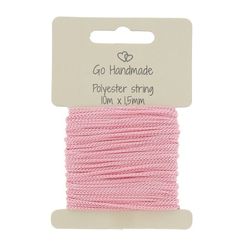 1.5mm Pink Polyester Cord for pacifier x10 m