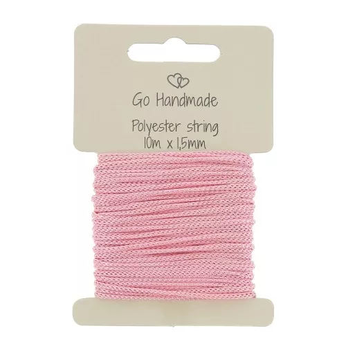 1.5mm Pink Polyester Cord for pacifier x10 m